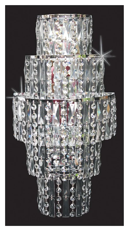 bohemian wall lamps with colorful glass for an eclectic hallwayGrove Five Tiered 3 Light Cascading Crystal Wall Light In Polished Chrome - ID 8107 bohemian wall lamps with colorful glass for an eclectic hallwayGrove Five Tiered 3 Light Cascading Crystal Wall Light In Polished Chrome - ID 8107