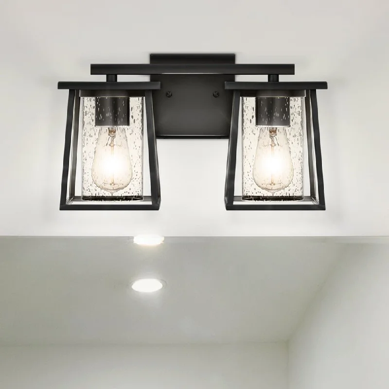 Industrial Lighting for Furniture FactoriesUQL4900 Industrial Indoor Bath Light, 9.00''H x 14.75''W x 6.75''D, Matte Black Finish, Lisbon Collection Industrial Lighting for Furniture FactoriesUQL4900 Industrial Indoor Bath Light, 9.00''H x 14.75''W x 6.75''D, Matte Black Finish, Lisbon Collection