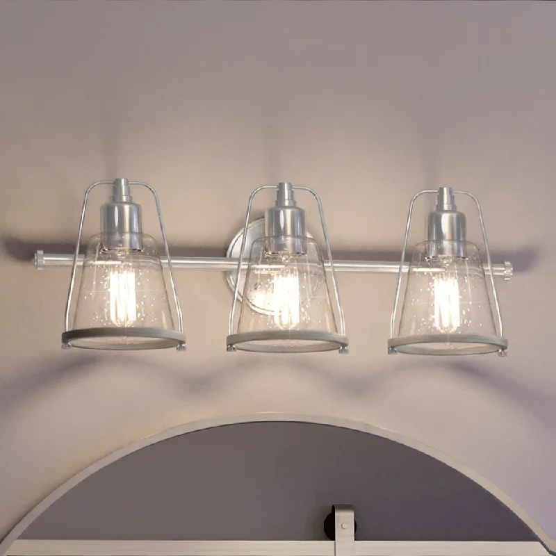 Dust - Resistant Industrial Lighting for Dirty WorkspacesUHP4072 Coastal Bath Light 8.25''H x 24''W, Brushed Nickel Finish, Kempsey Collection Dust - Resistant Industrial Lighting for Dirty WorkspacesUHP4072 Coastal Bath Light 8.25''H x 24''W, Brushed Nickel Finish, Kempsey Collection