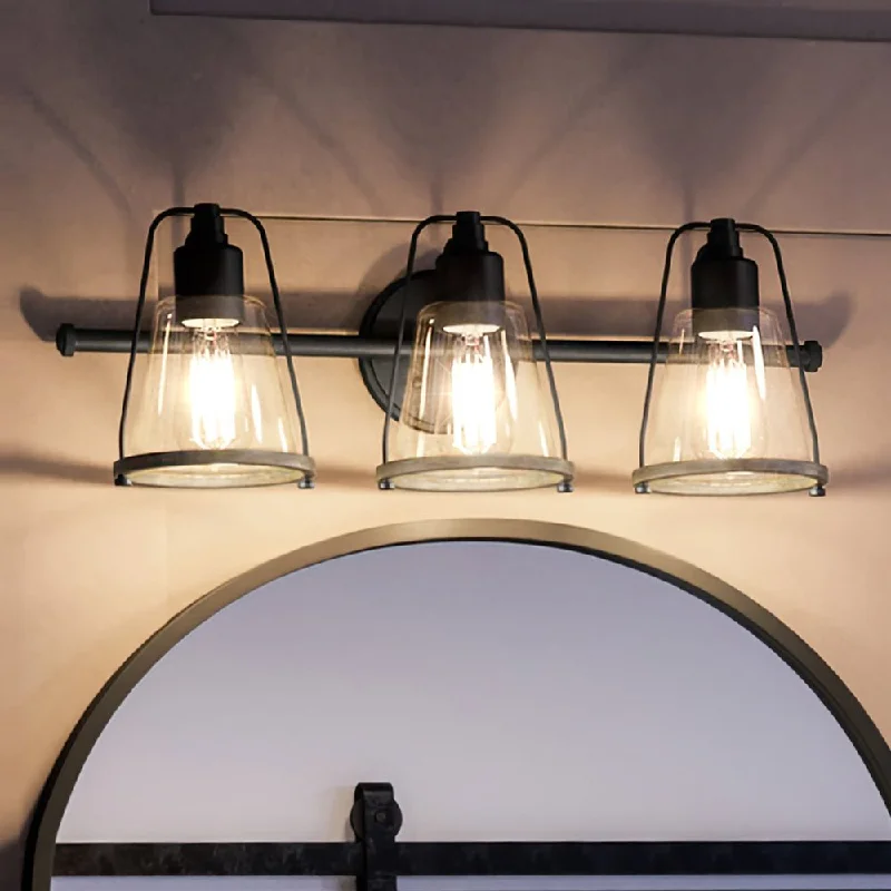 Industrial Pendant Lighting for Machine ShopsUHP4076 Coastal Bath Light 8.25''H x 24''W, Midnight Black Finish, Kempsey Collection Industrial Pendant Lighting for Machine ShopsUHP4076 Coastal Bath Light 8.25''H x 24''W, Midnight Black Finish, Kempsey Collection