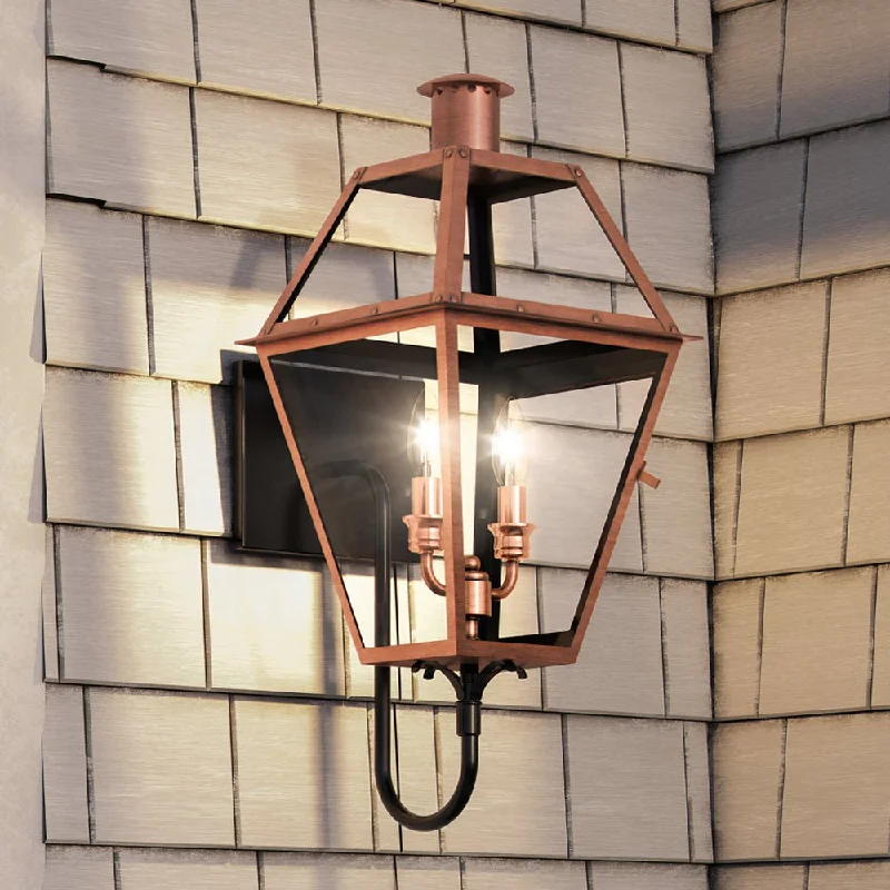 Industrial Lighting for Textile MillsUQL1370 Rustic Outdoor Wall Sconce, 24''H x 11''W, Rustic Copper Finish, Paris Collection
