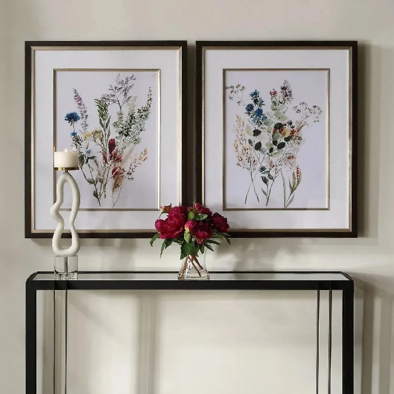 Delicate Flowers Framed Prints - Set of 2
