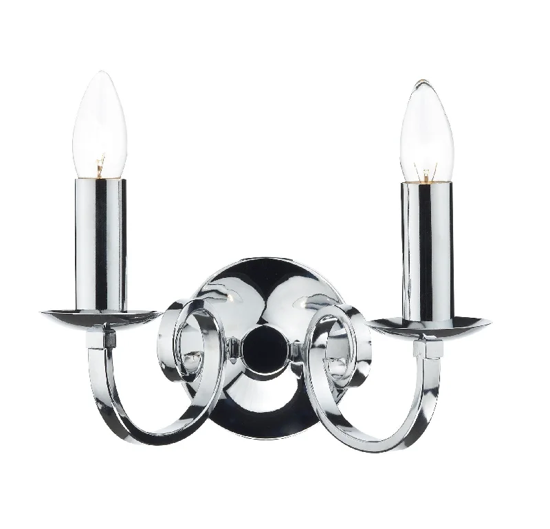 fabric wall lamps with a linen shade for a relaxed and breathable atmosphereHenman Polished Chrome Wall Light - ID 4197