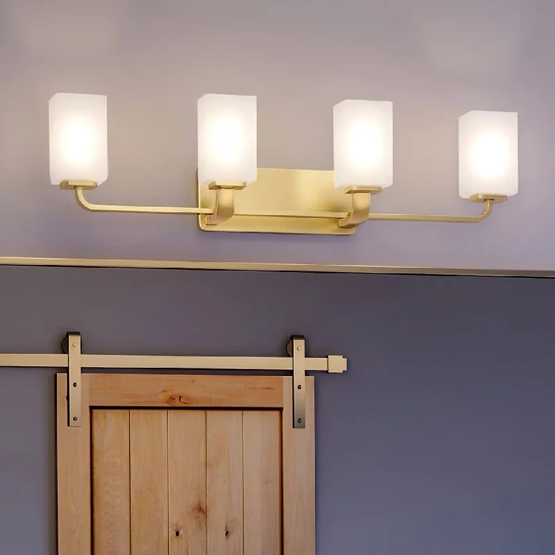 Industrial Pendant Lighting for Machine ShopsUHP4327 Contemporary Bath Light 8.5''H x 33.5''W, Satin Gold Finish, Louisville Collection Industrial Pendant Lighting for Machine ShopsUHP4327 Contemporary Bath Light 8.5''H x 33.5''W, Satin Gold Finish, Louisville Collection