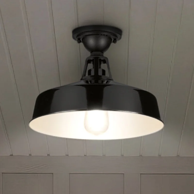 Durable Industrial Lighting for Harsh EnvironmentsUHP1494 Industrial Outdoor Ceiling Light, 9-1/2''H x 13-1/4"W x 13-1/4''D, Gloss Black Finish, Gary Collection Durable Industrial Lighting for Harsh EnvironmentsUHP1494 Industrial Outdoor Ceiling Light, 9-1/2''H x 13-1/4"W x 13-1/4''D, Gloss Black Finish, Gary Collection