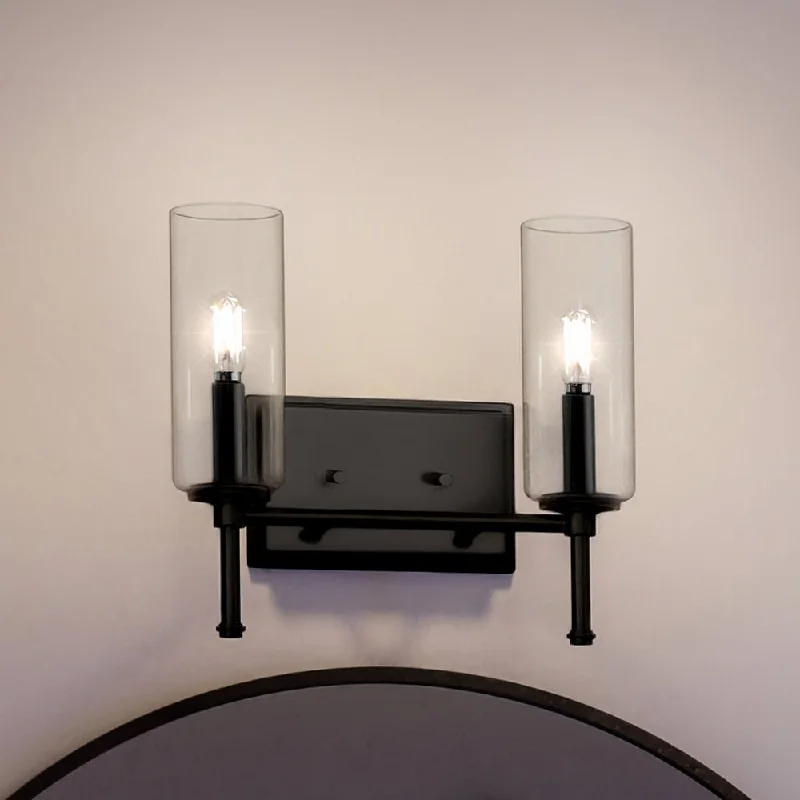 Industrial Lighting with High CRI (Color Rendering Index) for True Color PerceptionUHP4229 Contemporary Bath Light 11.5''H x 12.5''W, Midnight Black Finish, Parkes Collection Industrial Lighting with High CRI (Color Rendering Index) for True Color PerceptionUHP4229 Contemporary Bath Light 11.5''H x 12.5''W, Midnight Black Finish, Parkes Collection