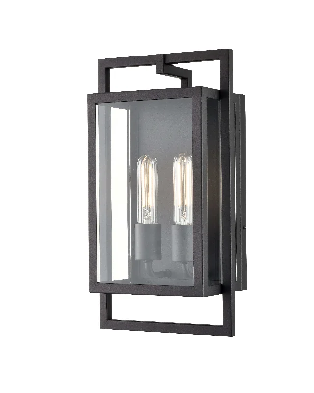 Industrial Lighting for Food Processing FactoriesAgatha Outdoor Wall Sconce - Textured Black - Clear Glass - 5.6in. Extension - E26 Medium Base