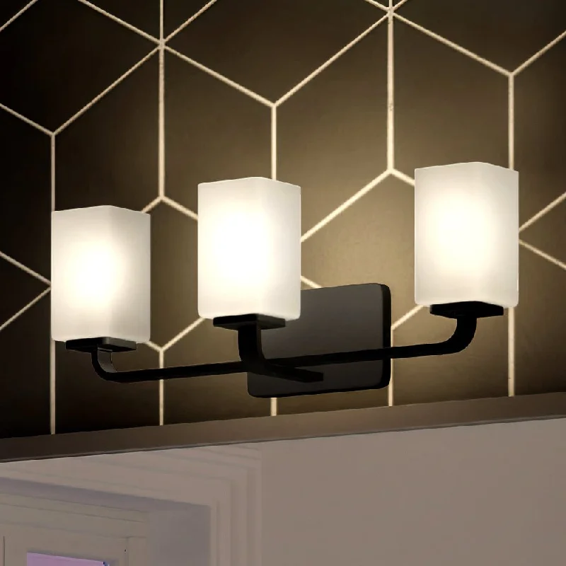 Industrial Lighting for Textile MillsUHP4330 Contemporary Bath Light 8.5''H x 23.5''W, Midnight Black Finish, Louisville Collection Industrial Lighting for Textile MillsUHP4330 Contemporary Bath Light 8.5''H x 23.5''W, Midnight Black Finish, Louisville Collection