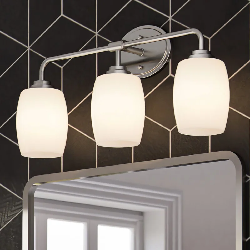 Industrial Lighting for Electronics ManufacturingULB2113 New Traditional Bath Light, 11''H x 23''W, Brushed Nickel Finish, Sandava Collection Industrial Lighting for Electronics ManufacturingULB2113 New Traditional Bath Light, 11''H x 23''W, Brushed Nickel Finish, Sandava Collection