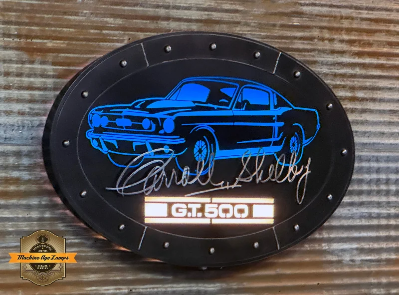 Industrial Pendant Lighting for Machine ShopsSteampunk Industrial / Carroll Shelby GT500 / Wall Sconce Art / Oval / Automotive / #5 Industrial Pendant Lighting for Machine ShopsSteampunk Industrial / Carroll Shelby GT500 / Wall Sconce Art / Oval / Automotive / #5