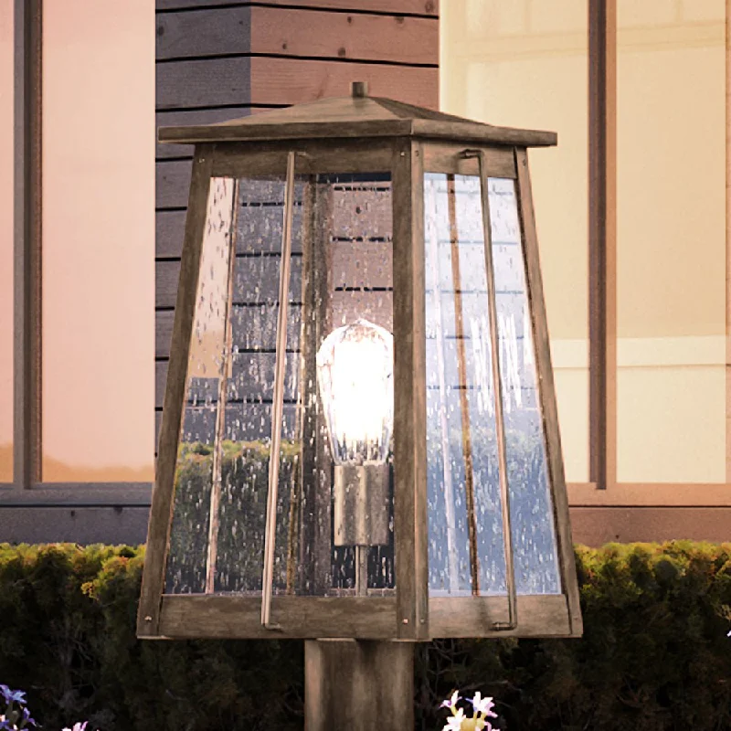 Industrial Lighting for Woodworking FactoriesUEX1029 Craftsman Outdoor Post Light 17''H x 9''W, Antique Brass Finish, Athens Collection Industrial Lighting for Woodworking FactoriesUEX1029 Craftsman Outdoor Post Light 17''H x 9''W, Antique Brass Finish, Athens Collection