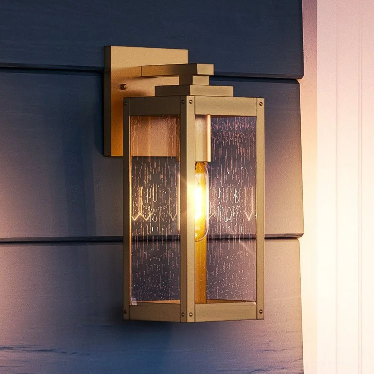 Durable Industrial Lighting for Harsh EnvironmentsUQL1340 Farmhouse Outdoor Wall Light, 14"H x 5"W, Antique Brass, Quincy Collection Durable Industrial Lighting for Harsh EnvironmentsUQL1340 Farmhouse Outdoor Wall Light, 14"H x 5"W, Antique Brass, Quincy Collection