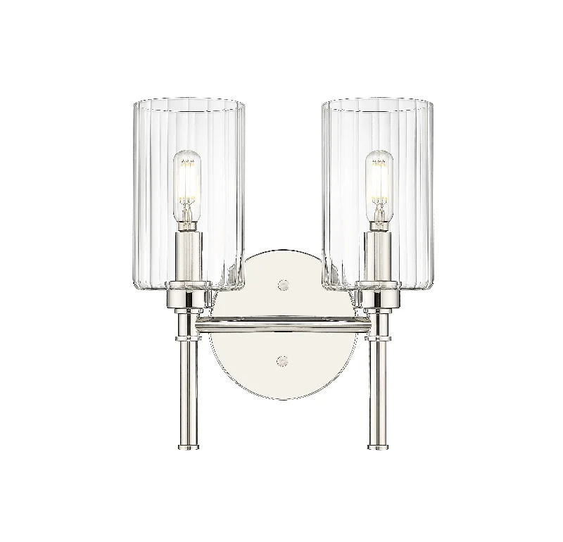 Industrial Flood Lighting for Outdoor Loading Docks2 Lamps Chastine Vanity Light - Polished Nickel - Clear Beveled Glass - 10.5in. Wide Industrial Flood Lighting for Outdoor Loading Docks2 Lamps Chastine Vanity Light - Polished Nickel - Clear Beveled Glass - 10.5in. Wide