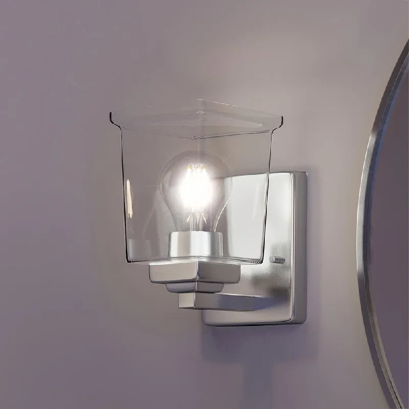 Energy - Efficient Industrial Lighting for Cost - SavingsUHP4290 Craftsman Wall Sconce 7''H x 4.5''W, Brushed Nickel Finish, Houston Collection Energy - Efficient Industrial Lighting for Cost - SavingsUHP4290 Craftsman Wall Sconce 7''H x 4.5''W, Brushed Nickel Finish, Houston Collection
