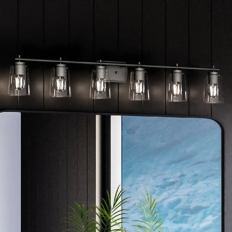 Industrial Area Lighting for Large Open SpacesUHP4158 Traditional Bath Light 7.625''H x 48.5''W, Midnight Black Finish, Esperance Collection Industrial Area Lighting for Large Open SpacesUHP4158 Traditional Bath Light 7.625''H x 48.5''W, Midnight Black Finish, Esperance Collection