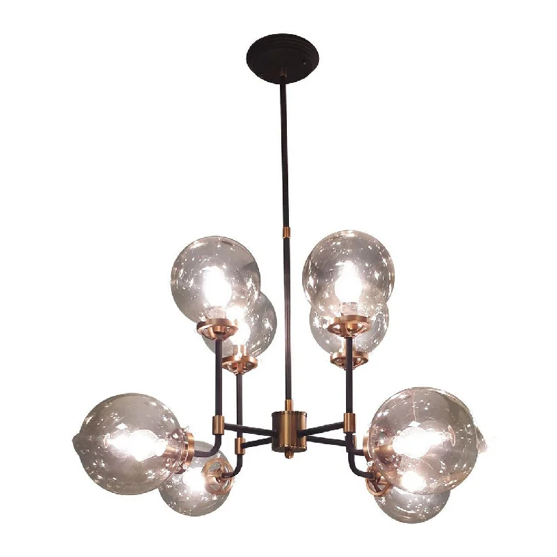 Mercer Hanging Light -  Glass Bubble Black & Brass Finish