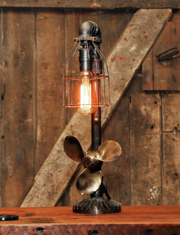 Industrial Wall - Mounted Lighting for Workshop WallsSteampunk Industrial Boat Marine Nautical Antique Brass Propeller Lamp, Gear Base #2680 Industrial Wall - Mounted Lighting for Workshop WallsSteampunk Industrial Boat Marine Nautical Antique Brass Propeller Lamp, Gear Base #2680