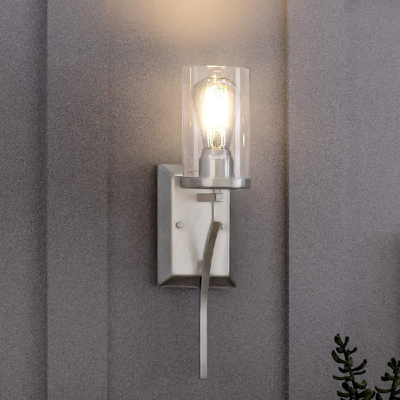Industrial Flood Lighting for Outdoor Loading DocksUHP4376 Contemporary Wall Sconce 19.25''H x 4.875''W, Brushed Nickel Finish, Mesa Collection Industrial Flood Lighting for Outdoor Loading DocksUHP4376 Contemporary Wall Sconce 19.25''H x 4.875''W, Brushed Nickel Finish, Mesa Collection