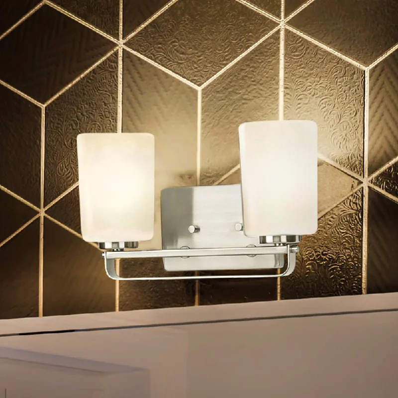 Industrial Lighting for Furniture FactoriesUHP4105 Modern Bath Light 7.625''H x 13.625''W, Brushed Nickel Finish, Broome Collection Industrial Lighting for Furniture FactoriesUHP4105 Modern Bath Light 7.625''H x 13.625''W, Brushed Nickel Finish, Broome Collection