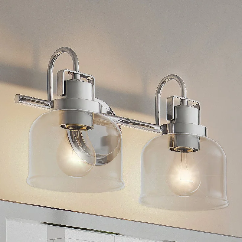 Durable Industrial Lighting for Harsh EnvironmentsULB2031 Modern Farmhouse Bath Light, 9''H x 15''W, Brushed Nickel Finish, Gildova Collection Durable Industrial Lighting for Harsh EnvironmentsULB2031 Modern Farmhouse Bath Light, 9''H x 15''W, Brushed Nickel Finish, Gildova Collection