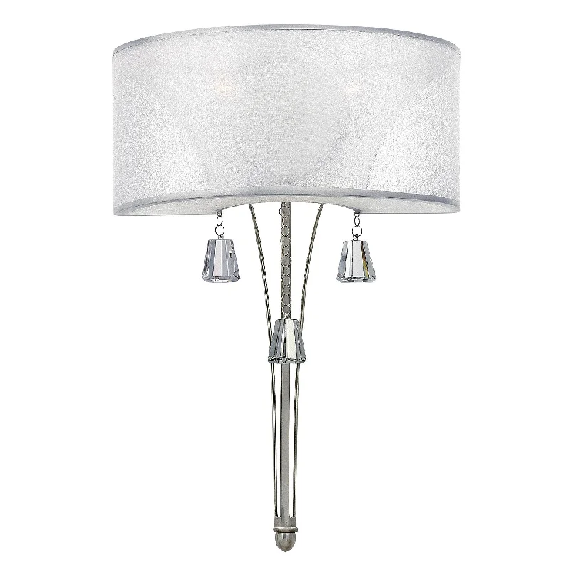 leather wall lamps with a distressed texture for a rugged and stylish lookThe Hyde Brushed Nickel and Crystal Wall Light - ID 7200