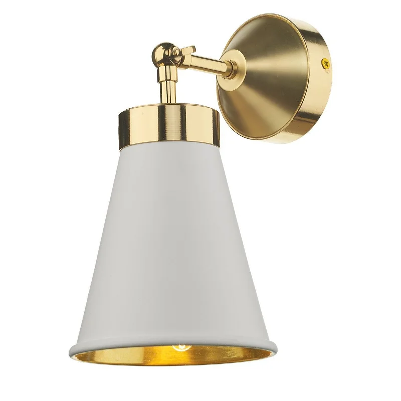 fabric wall lamps with a linen shade for a relaxed and breathable atmosphereHyde Brass and White Single Wall Light - ID 7873 fabric wall lamps with a linen shade for a relaxed and breathable atmosphereHyde Brass and White Single Wall Light - ID 7873