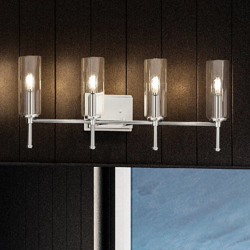 Waterproof Industrial Lighting for Wet AreasUHP4223 Contemporary Bath Light 11.5''H x 31.625''W, Brushed Nickel Finish, Parkes Collection Waterproof Industrial Lighting for Wet AreasUHP4223 Contemporary Bath Light 11.5''H x 31.625''W, Brushed Nickel Finish, Parkes Collection