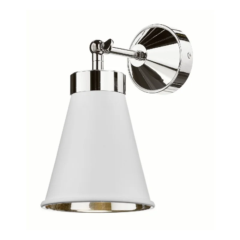 ceramic wall lamps with hand - painted designs for an artistic touchHyde Chrome and White Single Wall Light - ID 7871 ceramic wall lamps with hand - painted designs for an artistic touchHyde Chrome and White Single Wall Light - ID 7871