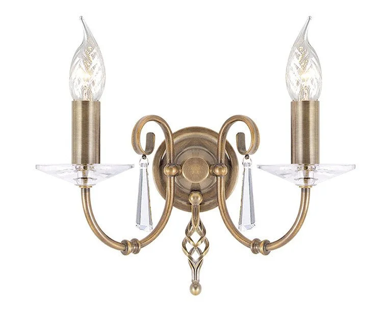 bohemian wall lamps with colorful glass for an eclectic hallwayKnot Twist 2 Light Wall Light Aged Brass - ID 6073 bohemian wall lamps with colorful glass for an eclectic hallwayKnot Twist 2 Light Wall Light Aged Brass - ID 6073