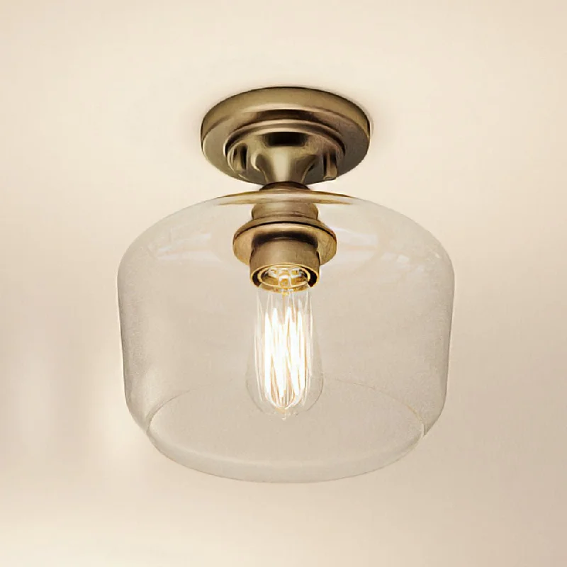 Industrial Exit Sign Lighting for Quick EvacuationUHP4069 Vintage Ceiling Light 9''H x 9''W, Olde Brass Finish, Hedland Collection Industrial Exit Sign Lighting for Quick EvacuationUHP4069 Vintage Ceiling Light 9''H x 9''W, Olde Brass Finish, Hedland Collection