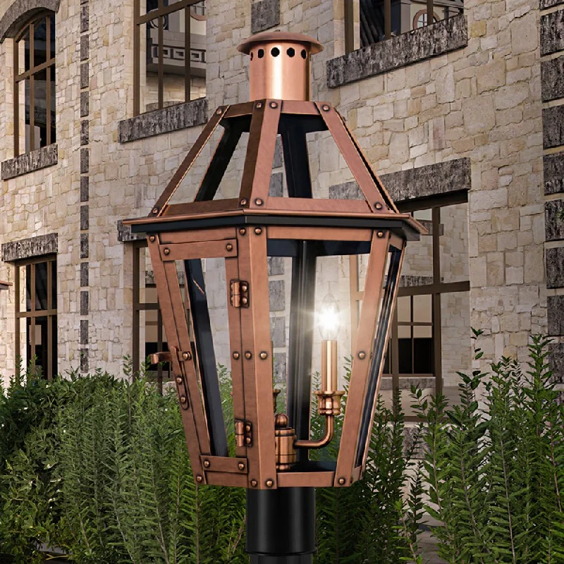 Industrial Lighting for Automotive Manufacturing PlantsUQL1705 Rustic Outdoor Post Light, 25''H x 13''W, Rustic Copper Finish, Summerville Collection Industrial Lighting for Automotive Manufacturing PlantsUQL1705 Rustic Outdoor Post Light, 25''H x 13''W, Rustic Copper Finish, Summerville Collection