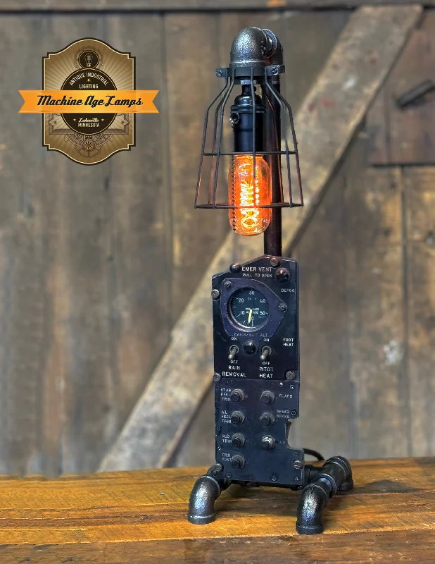 Industrial Pendant Lighting for Machine ShopsSteampunk Industrial / F4 Phantom / Aviation / Airplane Instrument Panel / Lamp #4276 Industrial Pendant Lighting for Machine ShopsSteampunk Industrial / F4 Phantom / Aviation / Airplane Instrument Panel / Lamp #4276