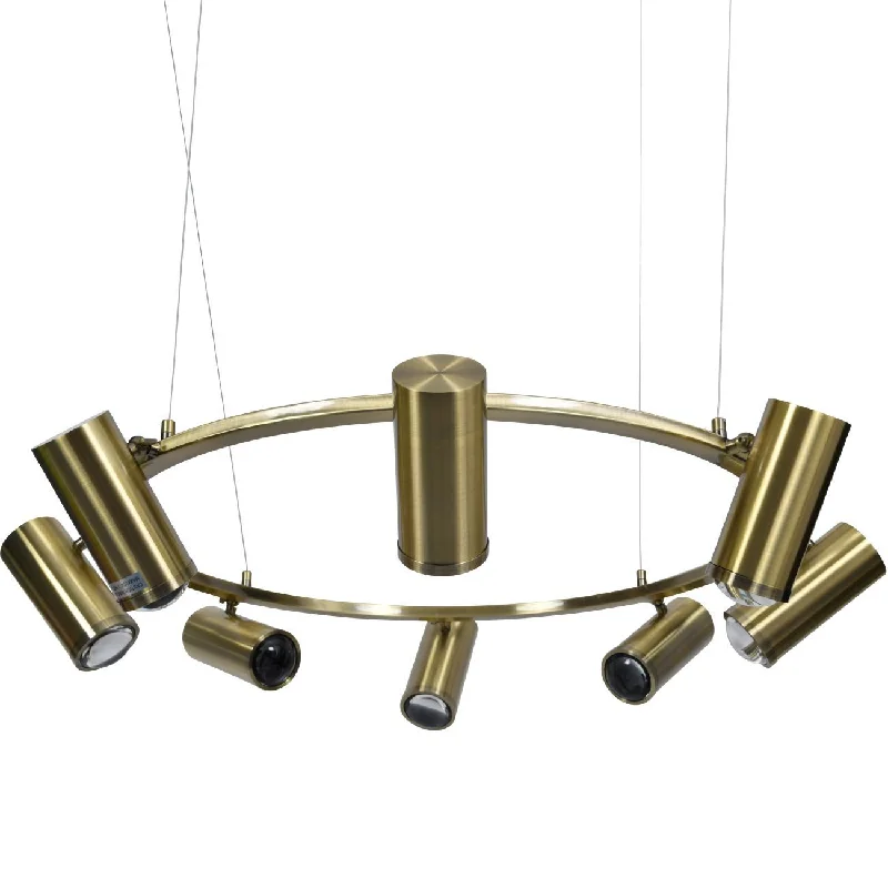 Stukely Eight Spotlight Pendant Lamp - Bronze Finish