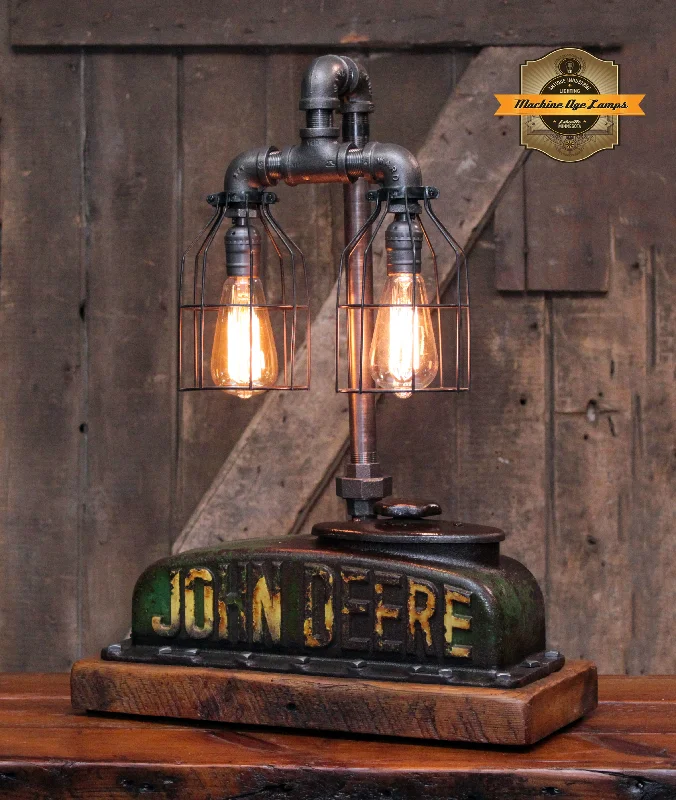 Energy - Efficient Industrial Lighting for Cost - SavingsSteampunk Industrial / Antique John Deere Radiator Top / Lamp / Barnwood / Lamp #4383 Energy - Efficient Industrial Lighting for Cost - SavingsSteampunk Industrial / Antique John Deere Radiator Top / Lamp / Barnwood / Lamp #4383