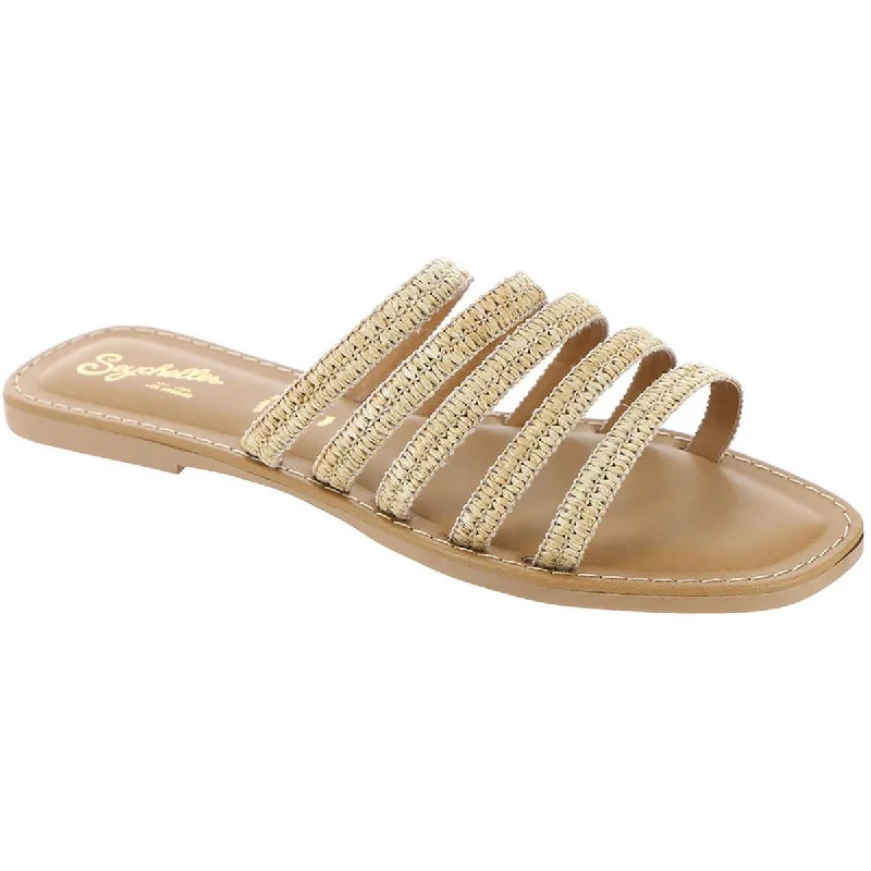 Topanga Womens Leather Strappy Slide Sandals