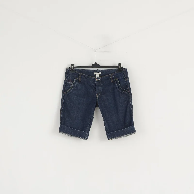 Diesel Industry Women 32 Shorts Navy Denim Cotton Low Waist Summer