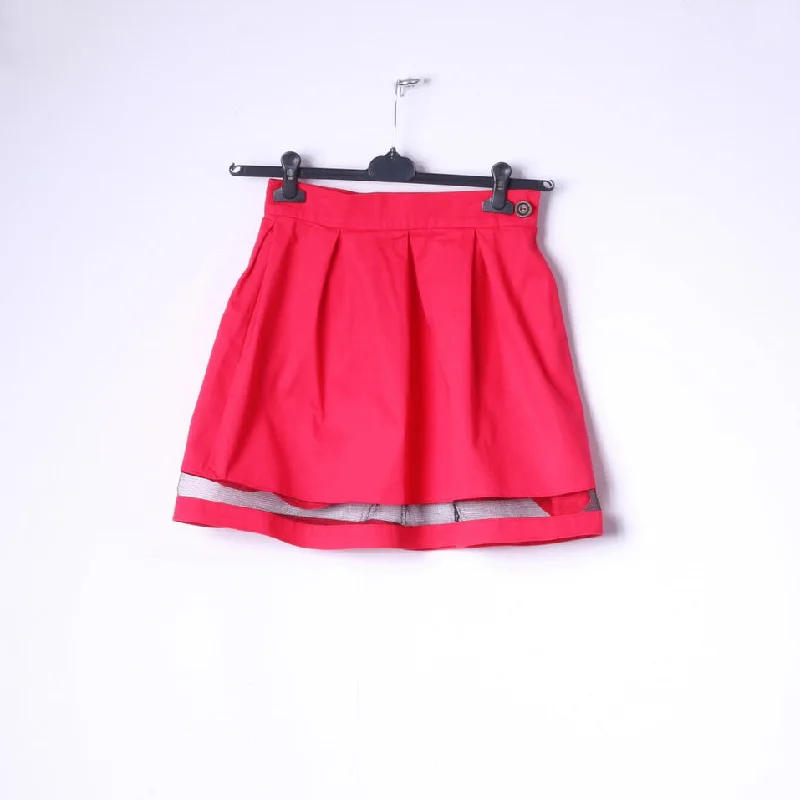 Ksenia Gospodinova Womens S Mini Skirt Red Flared Plain Short Elegant