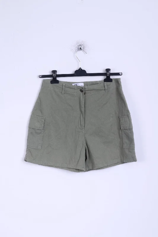 O zone Womens 12 M Shorts khaki Hight Waist Cotton