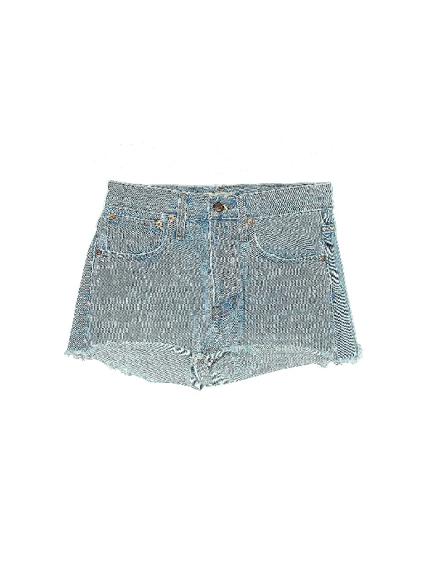 Mid-Rise Denim Shorts in Light Wash