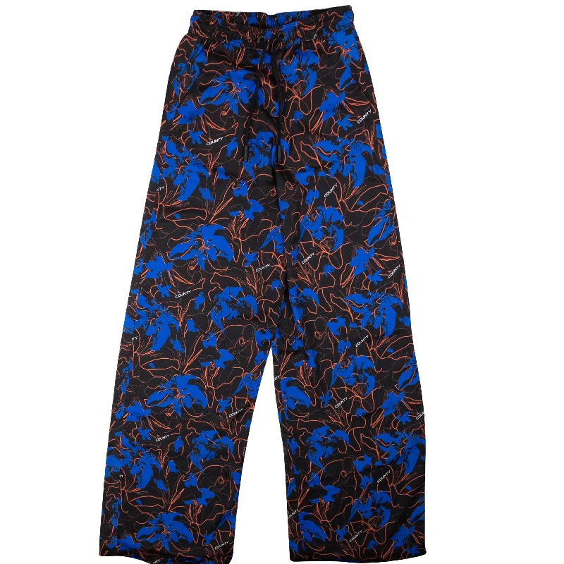 MCB-XBTM-0007/S CWCA062S20FAB0011045 Black/Blue Marcelo Burlon County Flowers Elastic Wide Pants