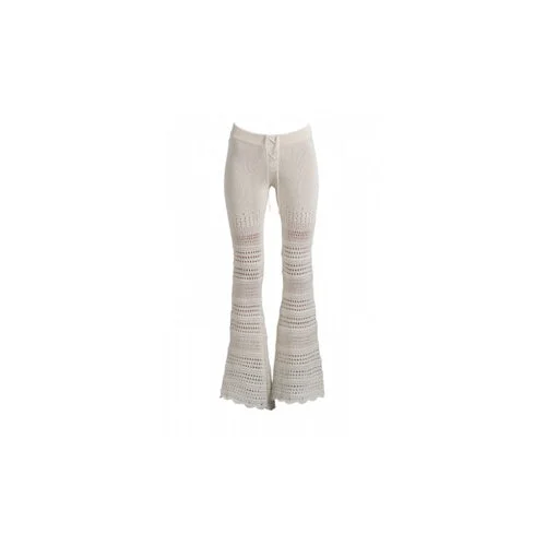 AMIRI White Checkered Crochet Flare Pants