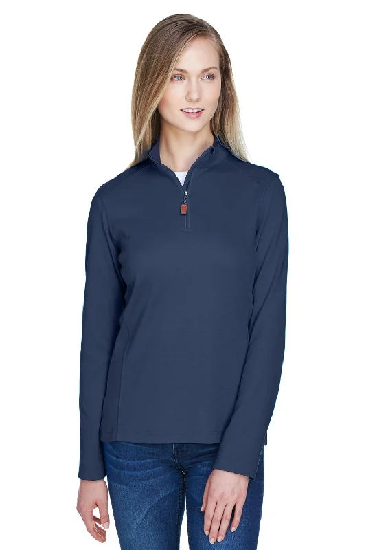 Devon & Jones Womens DryTec20 Performance Moisture Wicking 1/4 Zip Sweatshirt - Navy Blue