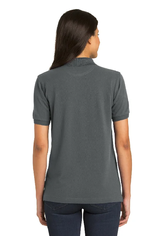 Port Authority Womens Shrink Resistant Short Sleeve Polo Shirt - Steel Grey