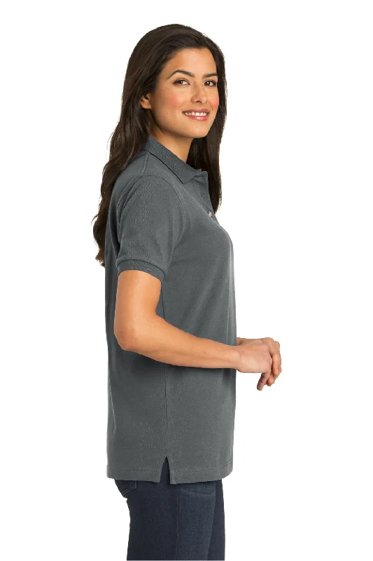 Port Authority Womens Shrink Resistant Short Sleeve Polo Shirt - Steel Grey