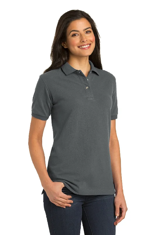 Port Authority Womens Shrink Resistant Short Sleeve Polo Shirt - Steel Grey