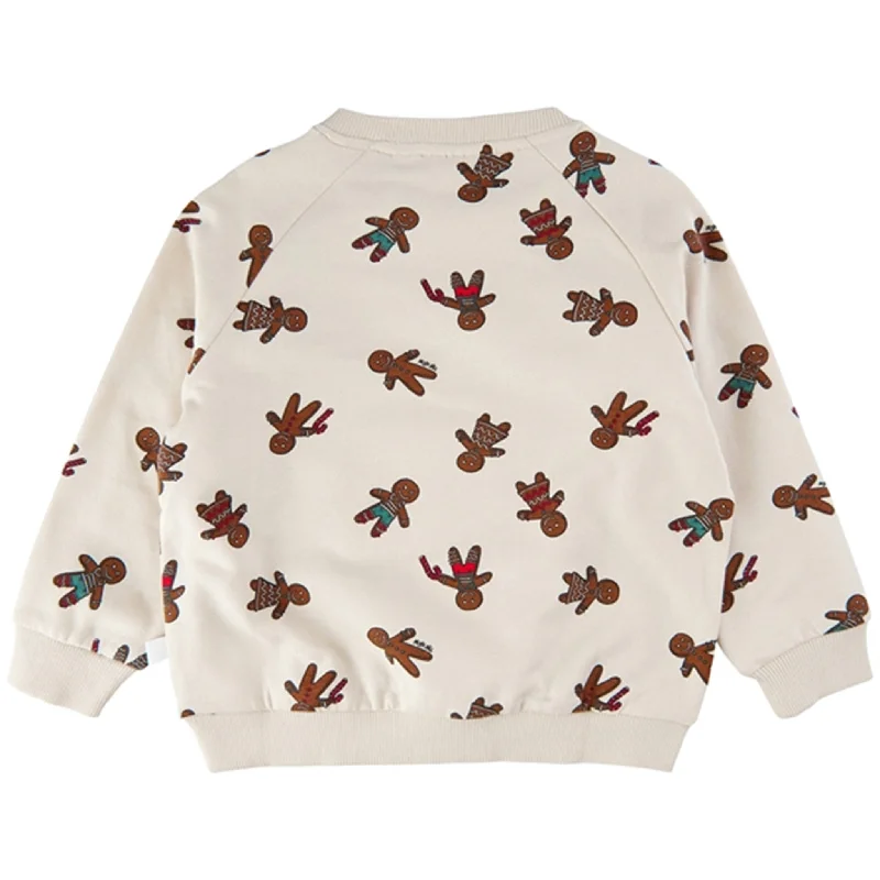 THE NEW Siblings White Swan Ginger Aop Holiday Ginga Sweatshirt