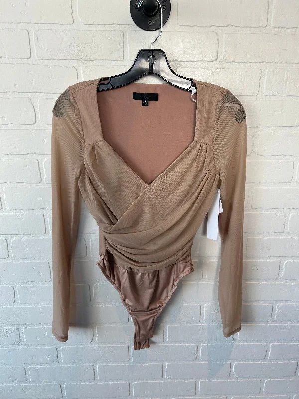 Bodysuit By Lulus In Tan, Size: S