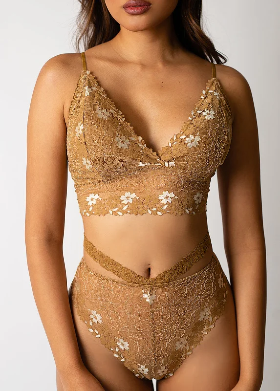 Lyric Bralette in Tarnished Gold