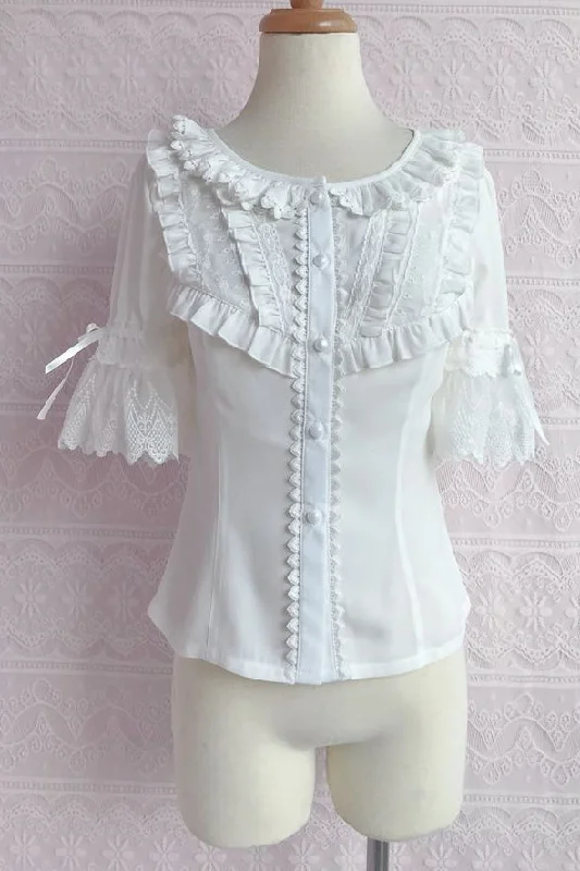 (BuyForMe) Yilia~Summer Short Sleeve Chiffon Lolita Blouse