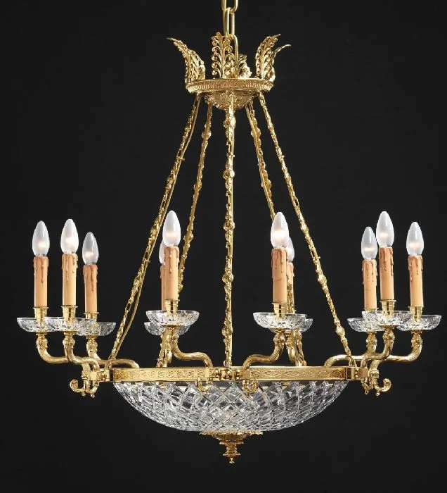 Chandeliers with Dimmable Lights for Ambiance Control10 Light French Gold Bowl Chandelier